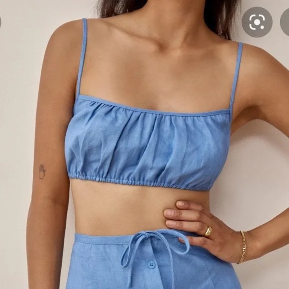 NWT Reformation Light Blue Cropped Camisole Top
